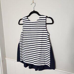 J. CREW Nautical Back Bow Stripe Tank Top